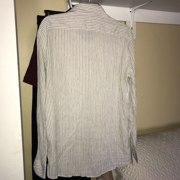 Men's Striped Shirt - White and Gray - Picture 2 of 10